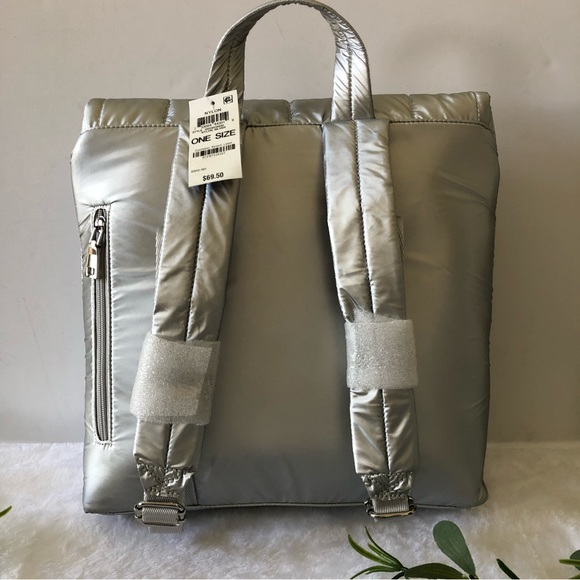 INC International Concepts Britney Nylon Backpack, Silver - Picture 2 of 9